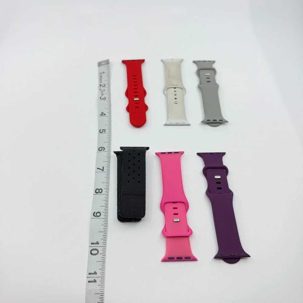 Lot of 6 Colorful Silicone Sport Watch Bands - Mixed Bundle